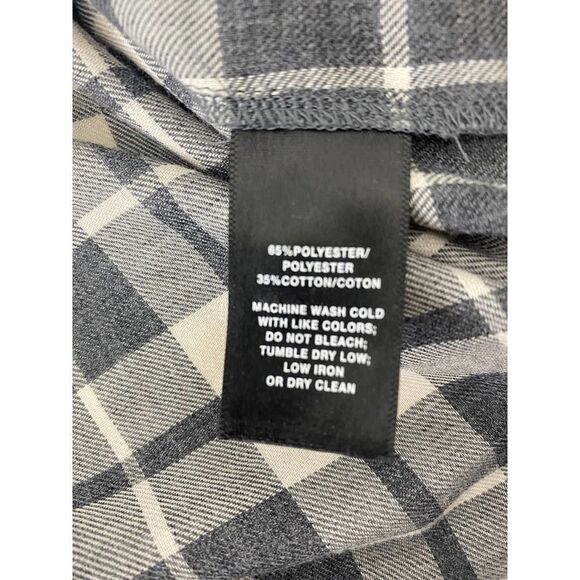 LAFAYETTE 148 Lightweight Flannel Plaid Button Down Shirt Gray White - Small (P) - Picture 9 of 9